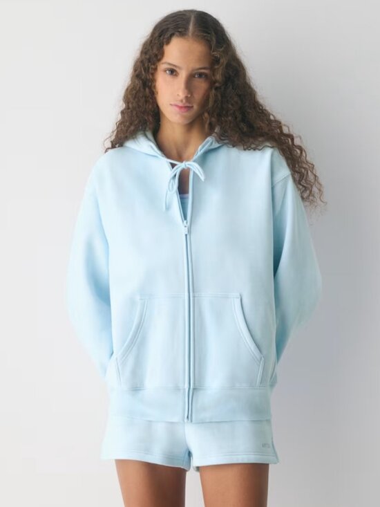 Aritiza Tops - NWT Aritzia Sweatfleece BOYFRIEND ZIP Villa Blue XL